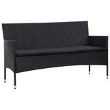 5 Piece Garden Lounge Set With Cushions Poly Rattan Black