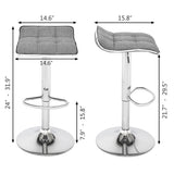 Set of 2 Adjustable Swivel Barstools, PU Leather with Chrome Base, Gaslift Pub Counter Chairs  YJ