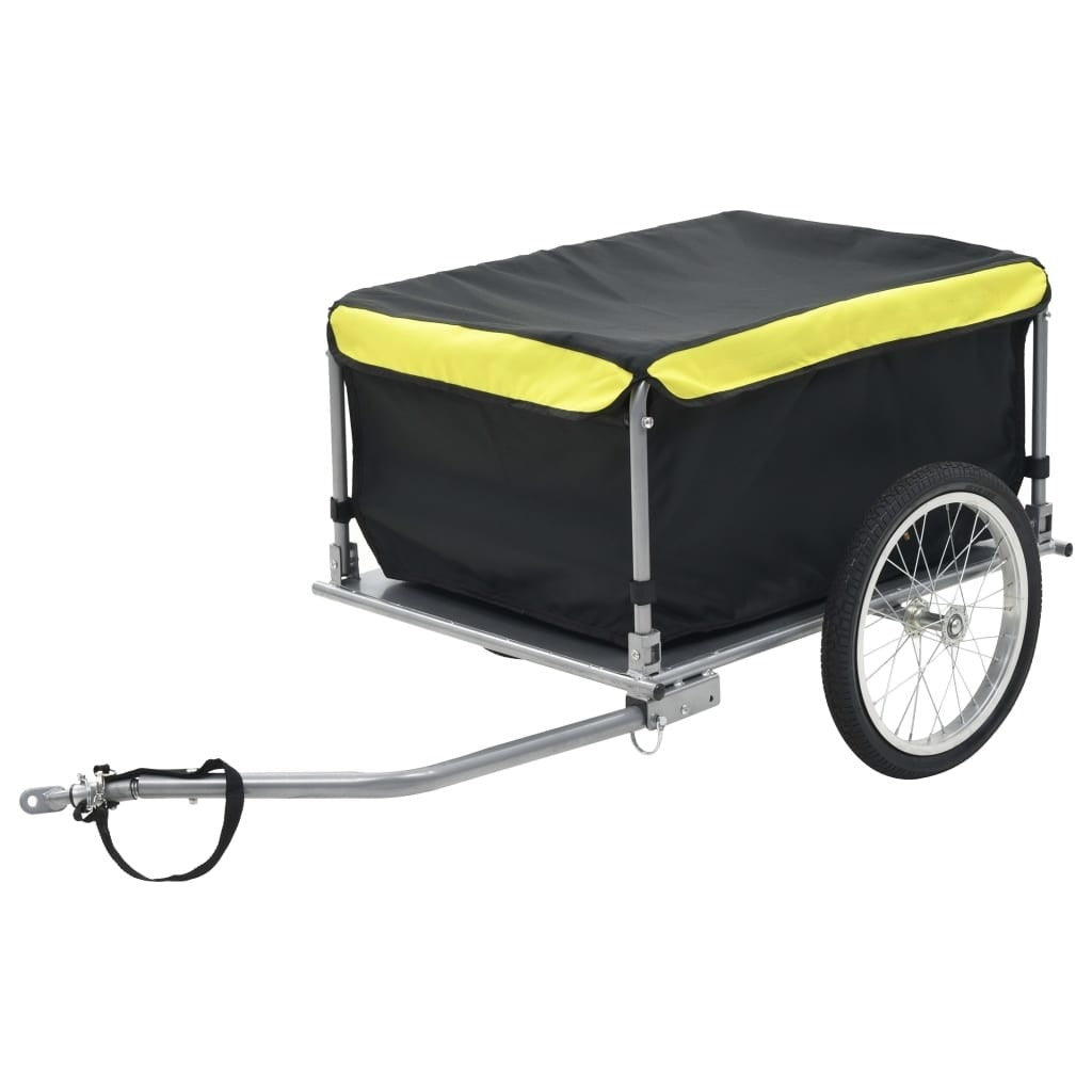 Bike Cargo Trailer Black and Yellow 65 kg Ideal for local commuting or long-distance travel