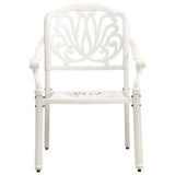 3 Piece Bistro Set Cast Aluminum White