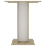 Bistro Table White and Sonoma Oak 23.6"x23.6"x29.5" Chipboard