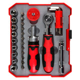 29Pcs Mini Ratchet Rotatable Screwdriver Multi Tool Bits Set 1/4" Drive Socket Wrench Kit