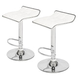 Set of 2 Adjustable Swivel Barstools, PU Leather with Chrome Base, Gaslift Pub Counter Chairs  YJ