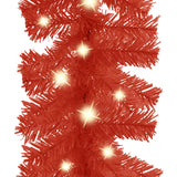 Christmas Garland with LED Lights 787.4" Red