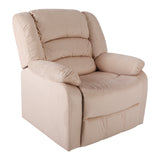 Home Recliner Chair Overstuffed Manual Recliner Pillow Top Arm Sofa--Cream Yellow