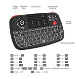 Rii i4 Mini Wireless Bluetooth Dual Mode Keyboard with Touchpad, Blacklit Portable Wireless Keyboard with 2.4G USB Dongle for Smartphone,PC