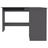 L-Shaped Corner Desk Gray 47.2"x55.1"x29.5" Chipboard