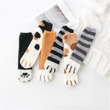 Free shipping Women Girls Winter Cat Claws Cute Thick Warm Sleep Floor Socks