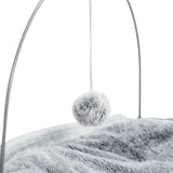 Luxury Indoor Cat Bed Soft Plush Cat Hammock Detachable Pet Bed Pet Lounge Spot with Dangling Ball for Cats, Small Dogs, Washable,Grey