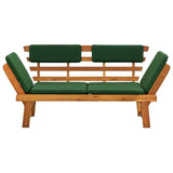 Garden Bench with Cushions 2-in-1 74.8" Solid Acacia Wood