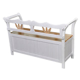 Storage Bench 49.6"x16.5"x29.5" Wood White