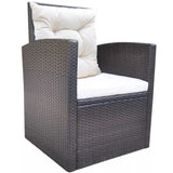 6 Piece Outdoor Dining Set with Cushions Poly Rattan Brown