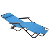 Outdoor Reclining Chaise Lounge Bed Chair Pool Patio Camping Cot Portable Relax