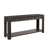 Console Table for Entryway Hallway Sofa Table with Storage Drawers and Bottom Shelf (Black) AL