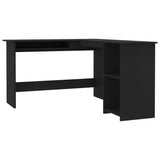 L-Shaped Corner Desk Black 47.2"x55.1"x29.5" Chipboard