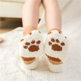 Free shipping Women Girls Winter Cat Claws Cute Thick Warm Sleep Floor Socks