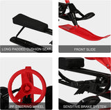 Snow Racer Sled Winter Sport Ski Sled Slider Board with Steering Wheel and Twin Brakes