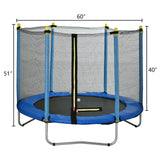 60" Round Outdoor Trampoline with Enclosure Netting RT