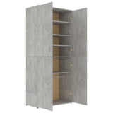 Shoe Cabinet Concrete Gray 31.5"x15.4"x70.1" Chipboard