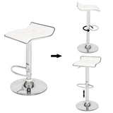 Set of 2 Adjustable Swivel Barstools, PU Leather with Chrome Base, Gaslift Pub Counter Chairs  YJ