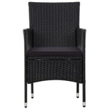 4 Piece Garden Lounge Set with Cushions Poly Rattan Black