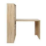 Light Oak Office Desk with 3 Shelf