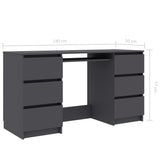 Writing Desk Gray 55.1"x19.7"x30.3" Chipboard