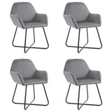 Dining Chairs 4 pcs Gray Velvet