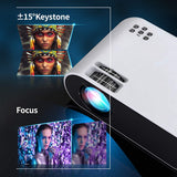 Mini Projector WiFi; Portable Native 1080P Video Projector with 100" Projector Screen