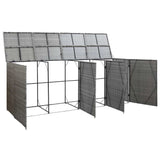 Quadruple Wheelie Bin Shed Anthracite 120.1"x30.7"x47.2" Poly Rattan