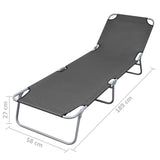 Foldable Sunlounger with Adjustable Backrest Gray