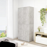 Shoe Cabinet Concrete Gray 31.5"x15.4"x70.1" Chipboard