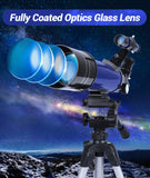 Astronomical Telescope; 70/400mm Refractor Telescope for Adults Kids Beginners