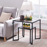 Industrial Coffee Table  Square Cocktail Table for Living Room Sofa Table with Metal Frame