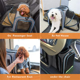 Cat Carrier TSA Airline Approved with Ventilation for Small Medium Cats Dogs Puppies with Big Space 5 Mesh Windows 4 Open Doors