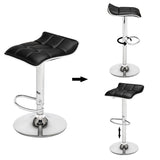 Set of 2 Adjustable Swivel Barstools, PU Leather with Chrome Base, Gaslift Pub Counter Chairs  YJ