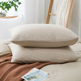 100% Washed Cotton Duvet Cover Set, Durable Fade-Resistant Natural Bedding Set (No Comforter)