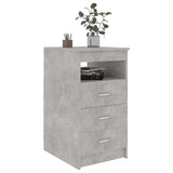 Drawer Cabinet Concrete Gray 15.7"x19.7"x29.9" Chipboard