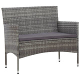 5 Piece Garden Lounge Set With Cushions Poly Rattan Gray