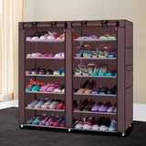 6-Row 2-Line 12 Lattices Non-Woven Fabric Shoe Rack with Non-Woven Fabric RT