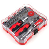 29Pcs Mini Ratchet Rotatable Screwdriver Multi Tool Bits Set 1/4" Drive Socket Wrench Kit