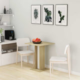 Bistro Table White and Sonoma Oak 23.6"x23.6"x29.5" Chipboard