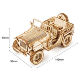 Robotime ROKR 3D Wooden Puzzle Toy Assembly Model Building Kits  Army Jeep