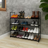 Free shipping 4 Tier Metal Shoe Rack Unit Shelf Closet Organizer Holds 20 Pair Shoes Black