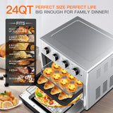 Air Fryer Toaster Oven 24 Quart - 7-In-1,with Air Fry, Roast, Toast, Broil & Bake Function