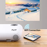 Mini Projector WiFi; Portable Native 1080P Video Projector with 100" Projector Screen