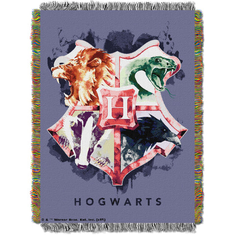 Harry Potter - Houses Together Licensed 48"x 60" Woven Tapestry Throw  by The Northwest Company