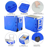 Outdoor Picnic Foldable Multi-function Rolling Cooler Upgraded Stool