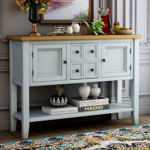 Cambridge Series Buffet Sideboard Console Table with Bottom Shelf (Lime White) AL