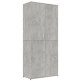 Shoe Cabinet Concrete Gray 31.5"x15.4"x70.1" Chipboard